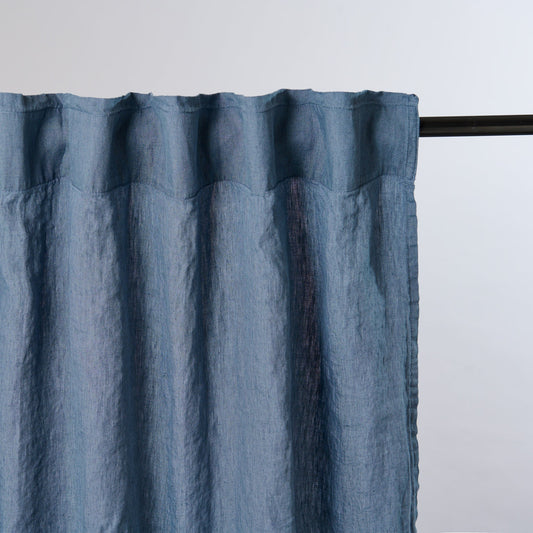 Leinen-Vorhang Atlantikblau, 2er Set LEINEREI.com