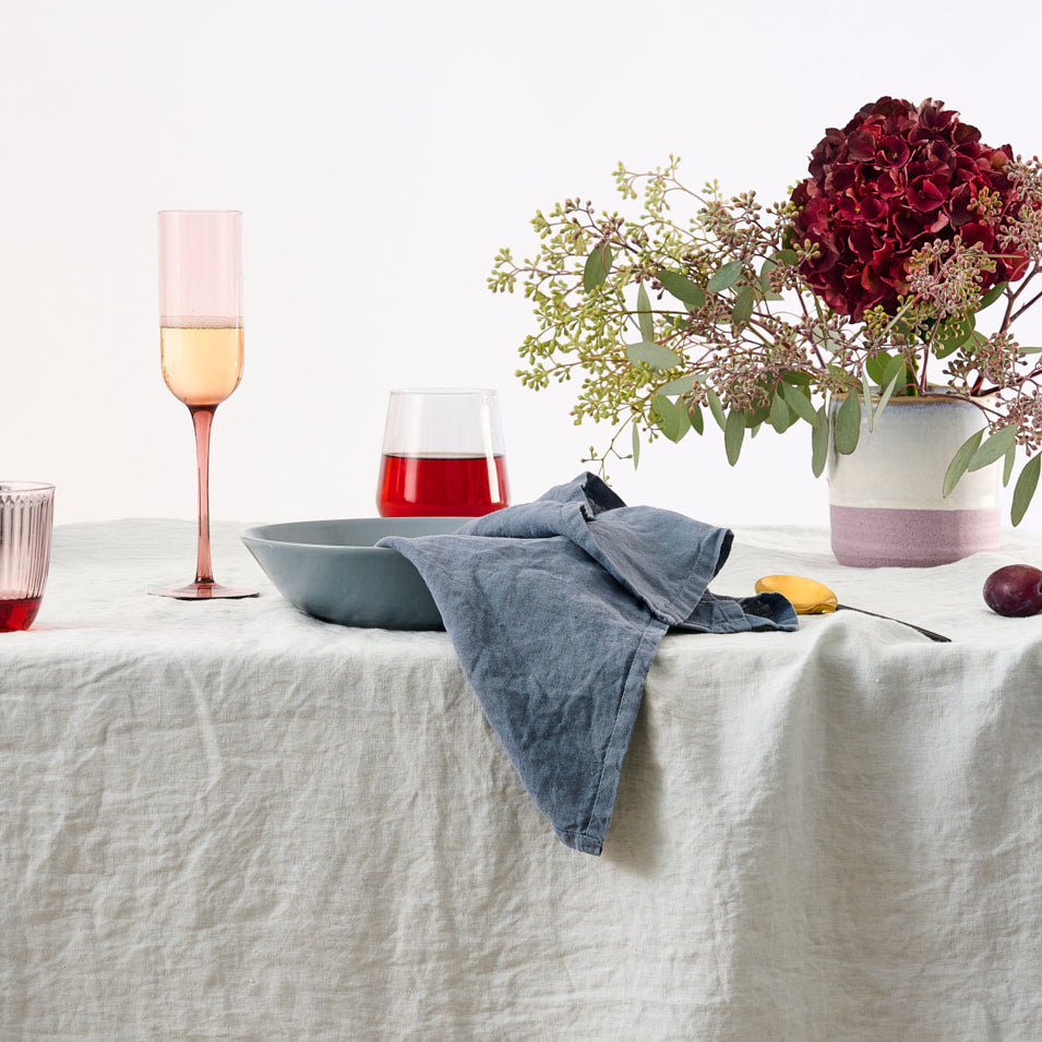 Leinen-Servietten Atlantikblau, 4 Stück LEINEREI.com