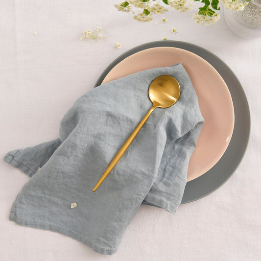 Leinen-Servietten Mediterran Blau, 4 Stück LEINEREI.com