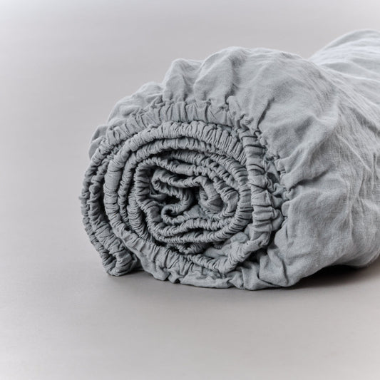 Leinen-Spannbettlaken Gletschergrau LEINEREI