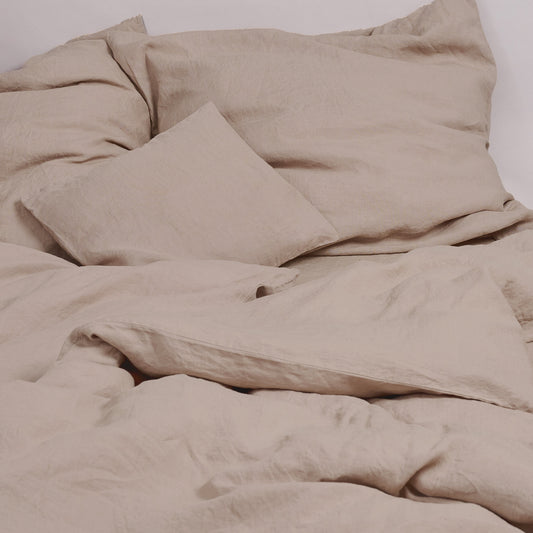 Leinen-Deckenbezug Finca Taupe