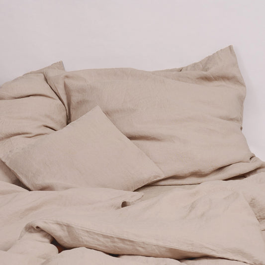 Leinen-Kissenbezug Finca Taupe