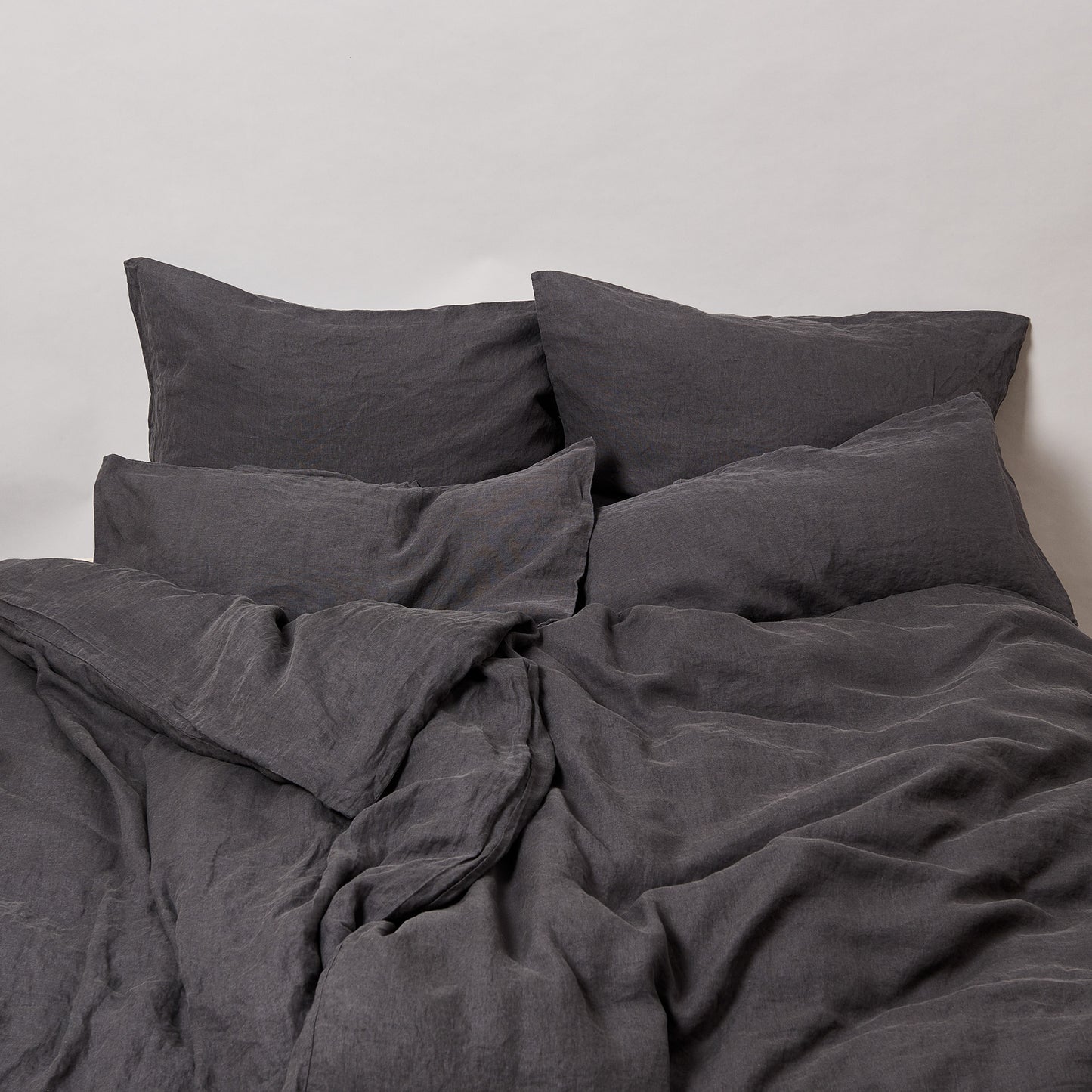Leinen-Kissenbezug Cozy Anthrazit