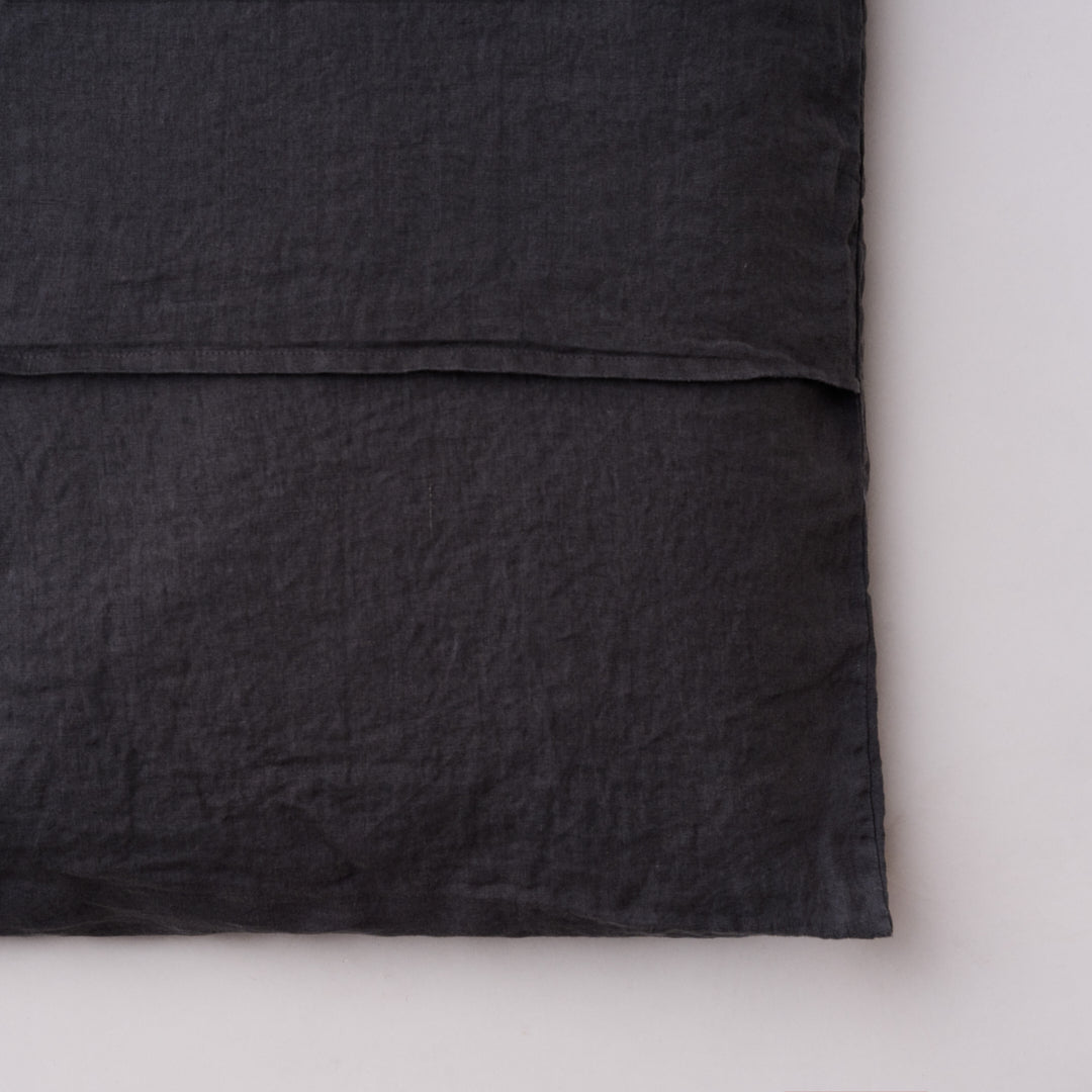 Leinen-Kissenbezug Cozy Anthrazit