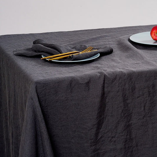 Leinen-Tischdecke Cozy Anthrazit