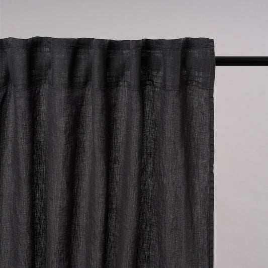 Leinen-Vorhang Cozy Anthrazit, 2 Stück