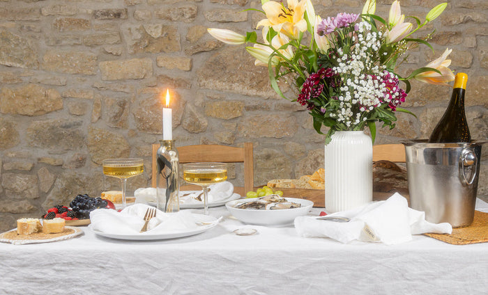 Tischgedeck aus Leinen