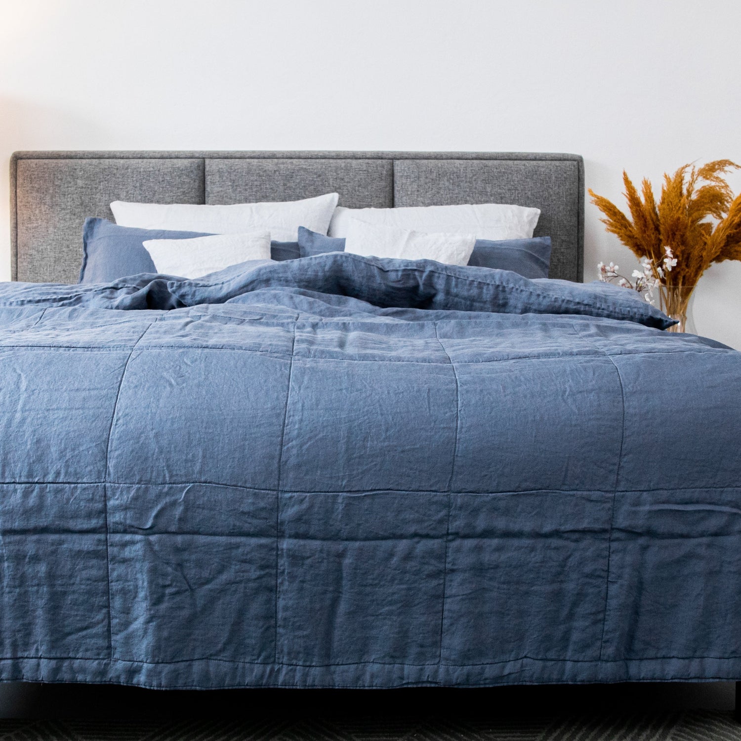 Gesteppte Decken aus Leinen