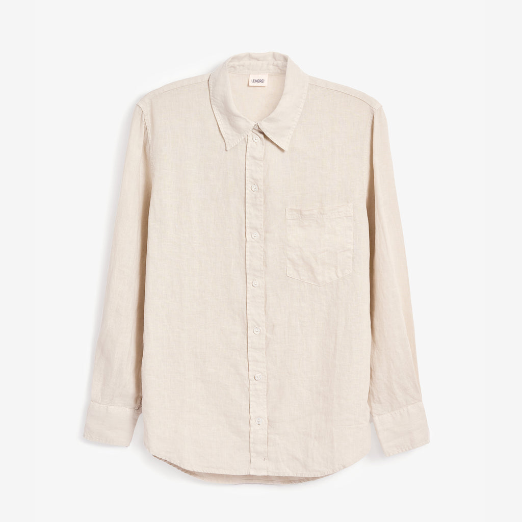 Leinenbluse Damen Sand Beige