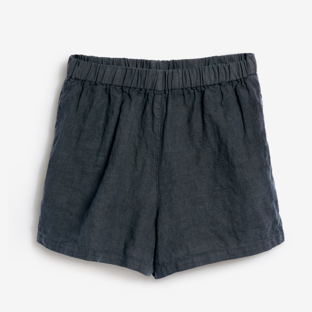 Leinen Shorts Damen Cozy Anthrazit