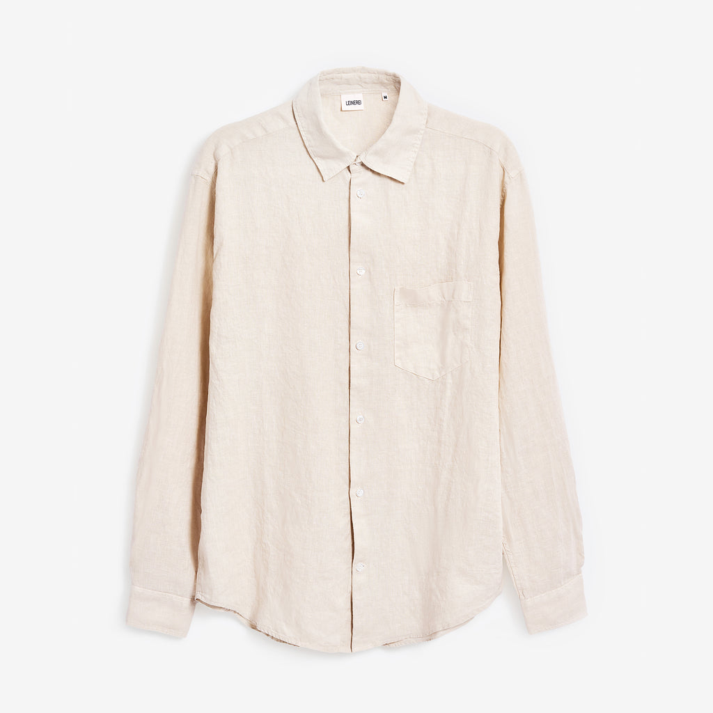 Leinenhemd Herren Sand