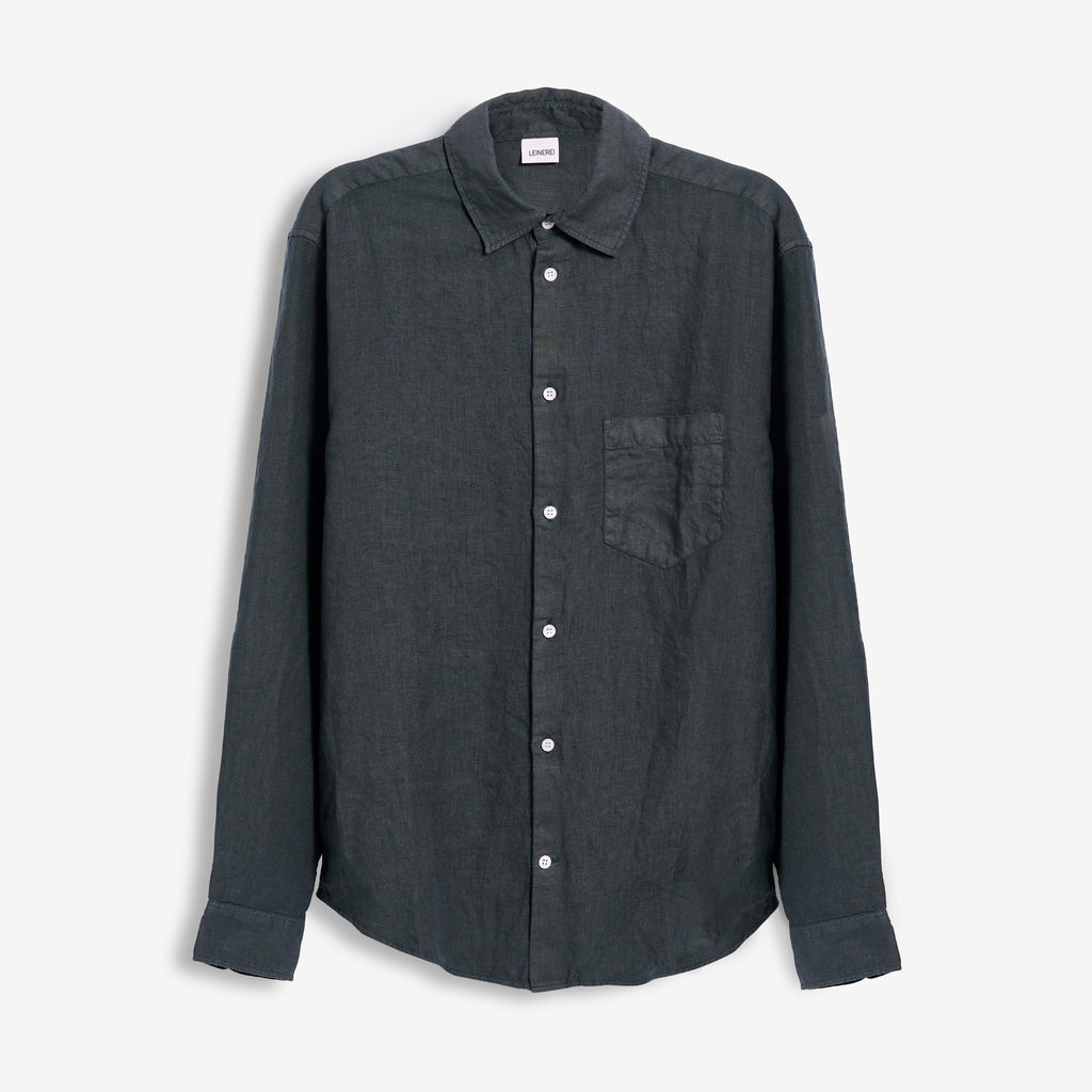 Leinenhemd Herren Cozy Anthrazit