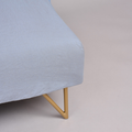 Leinen-Spannbettlaken blau von LEINEREI - Premium Leinen, made in Europe aus 100% gewaschenem Leinen. Weiches Leinen für maximalen Komfort. Hochwertig und nachhaltig produziert.