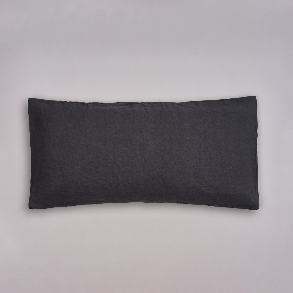 Leinen-Kissenbezug Cozy Anthrazit