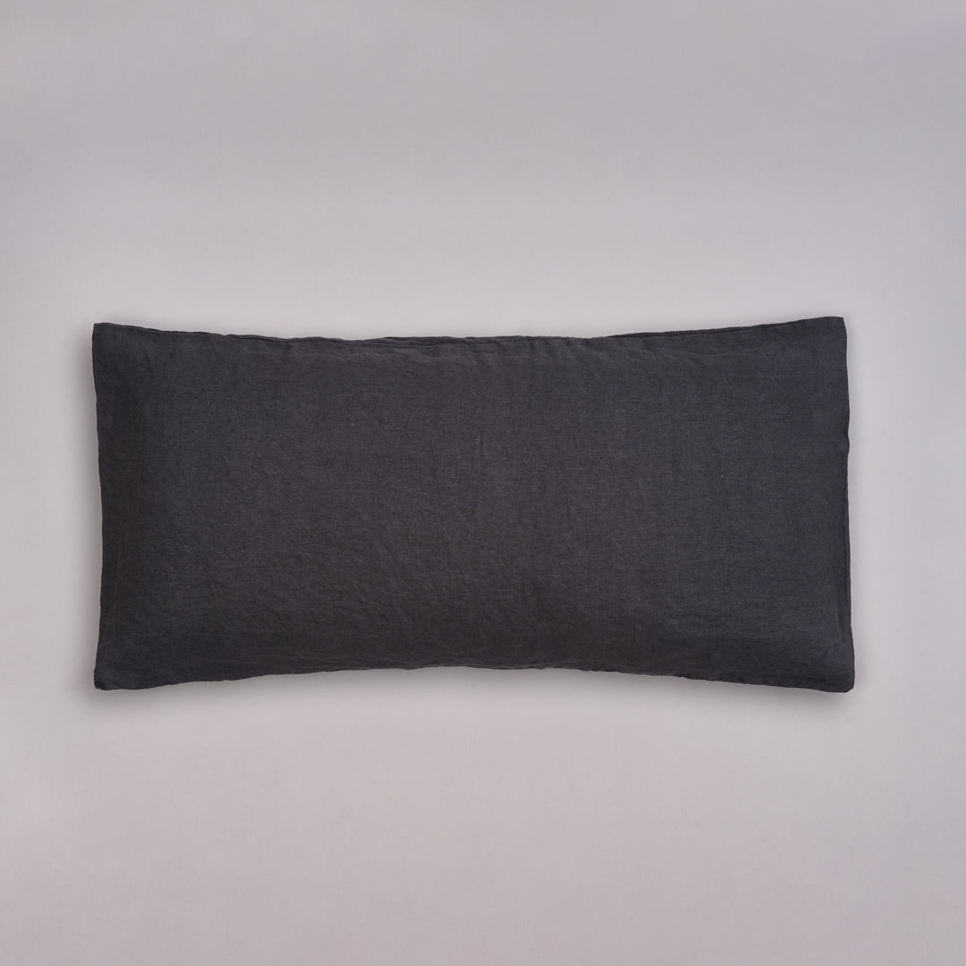 Leinen-Kissenbezug Cozy Anthrazit