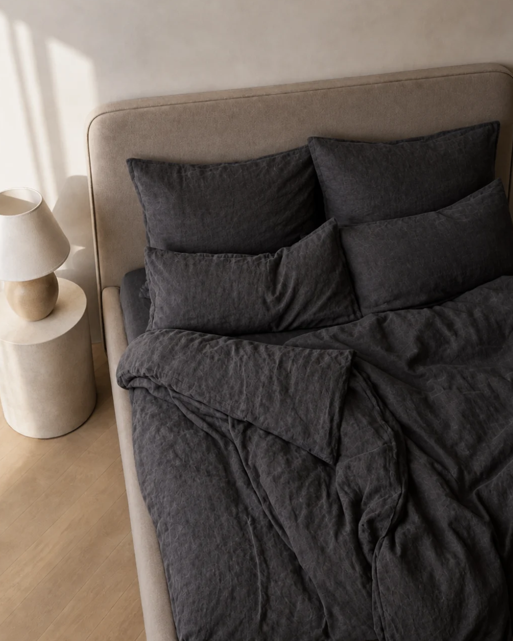 Leinenkissenbezug Cozy Anthrazit