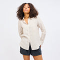 Leinenbluse Damen Sand Beige