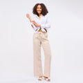 Leinenhose Damen Sand Beige