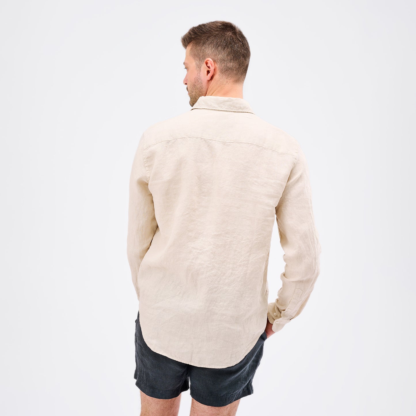 Leinenhemd Herren Sand