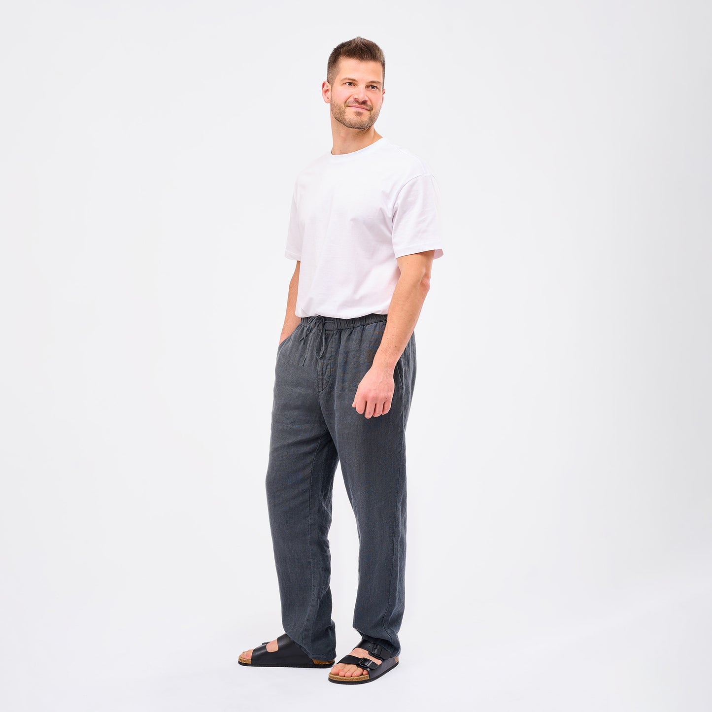 Leinenhose Herren Cozy Anthrazit