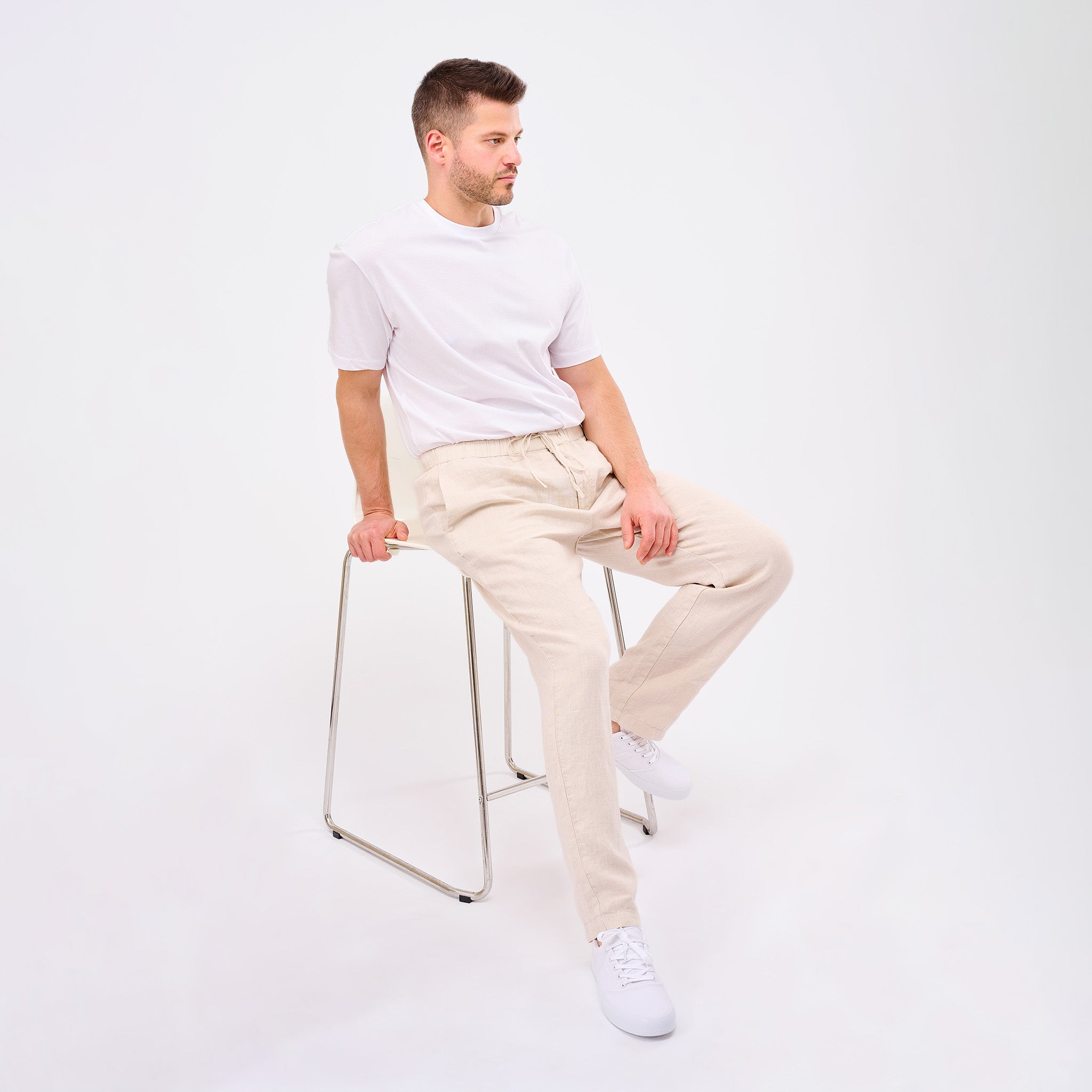 Leinenhose Herren Sand Beige