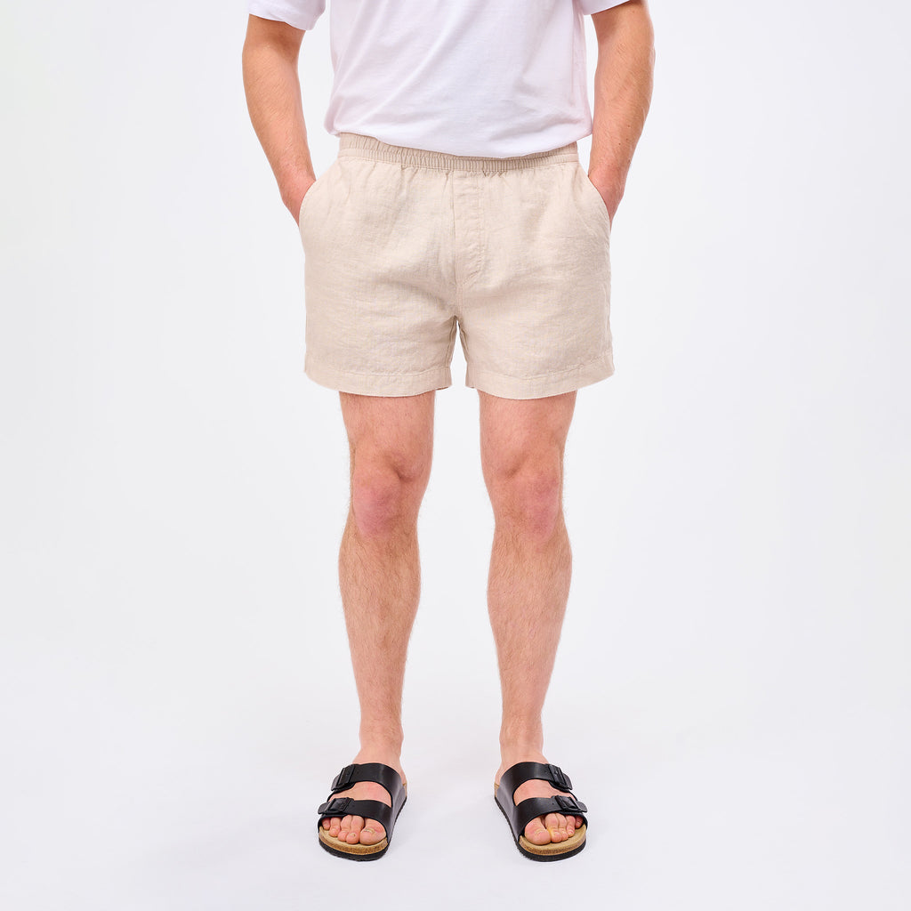 Leinen Shorts Herren Sand