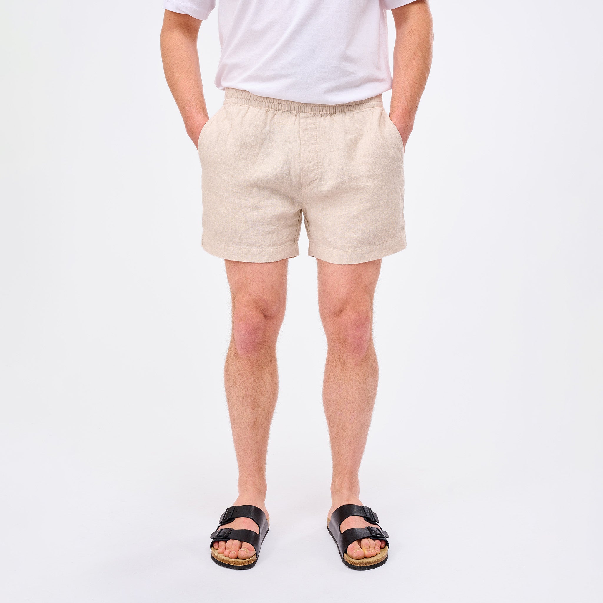 Leinen Shorts Herren Sand
