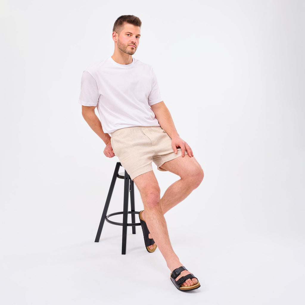 Leinen Shorts Herren Sand