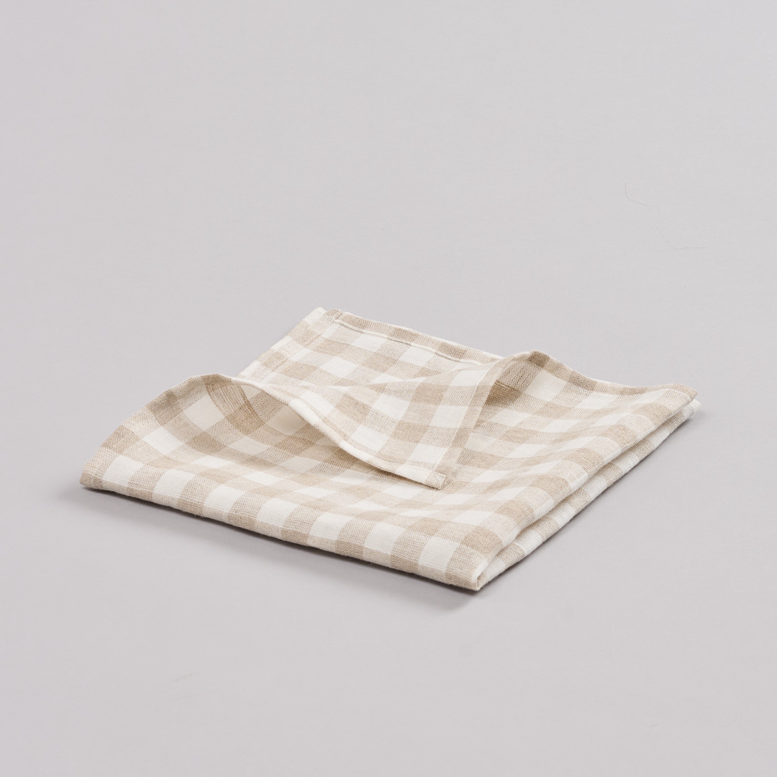 Leinen-Servietten Vichy Beige, 4 Stück LEINEREI.com