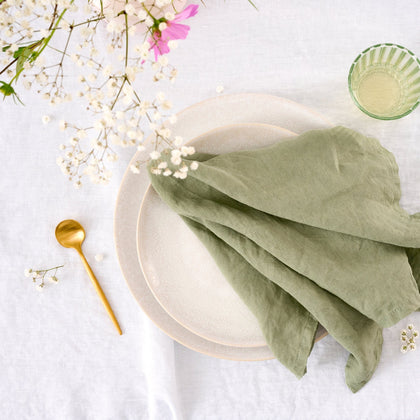 Leinen-Servietten Dünengras, 4 Stück LEINEREI.com