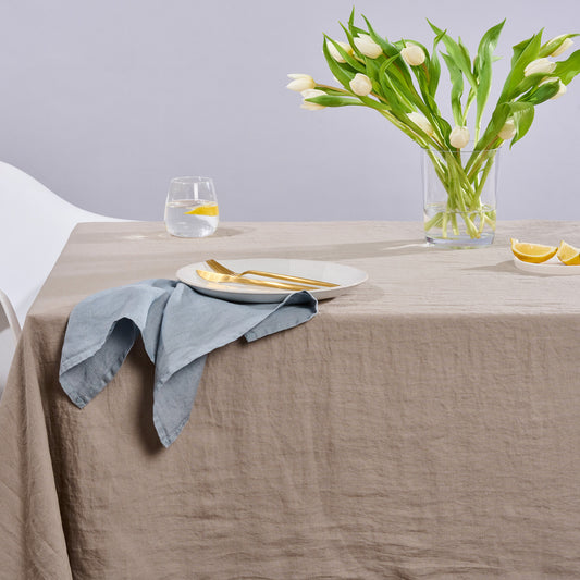 Leinen-Tischdecke Finca Taupe