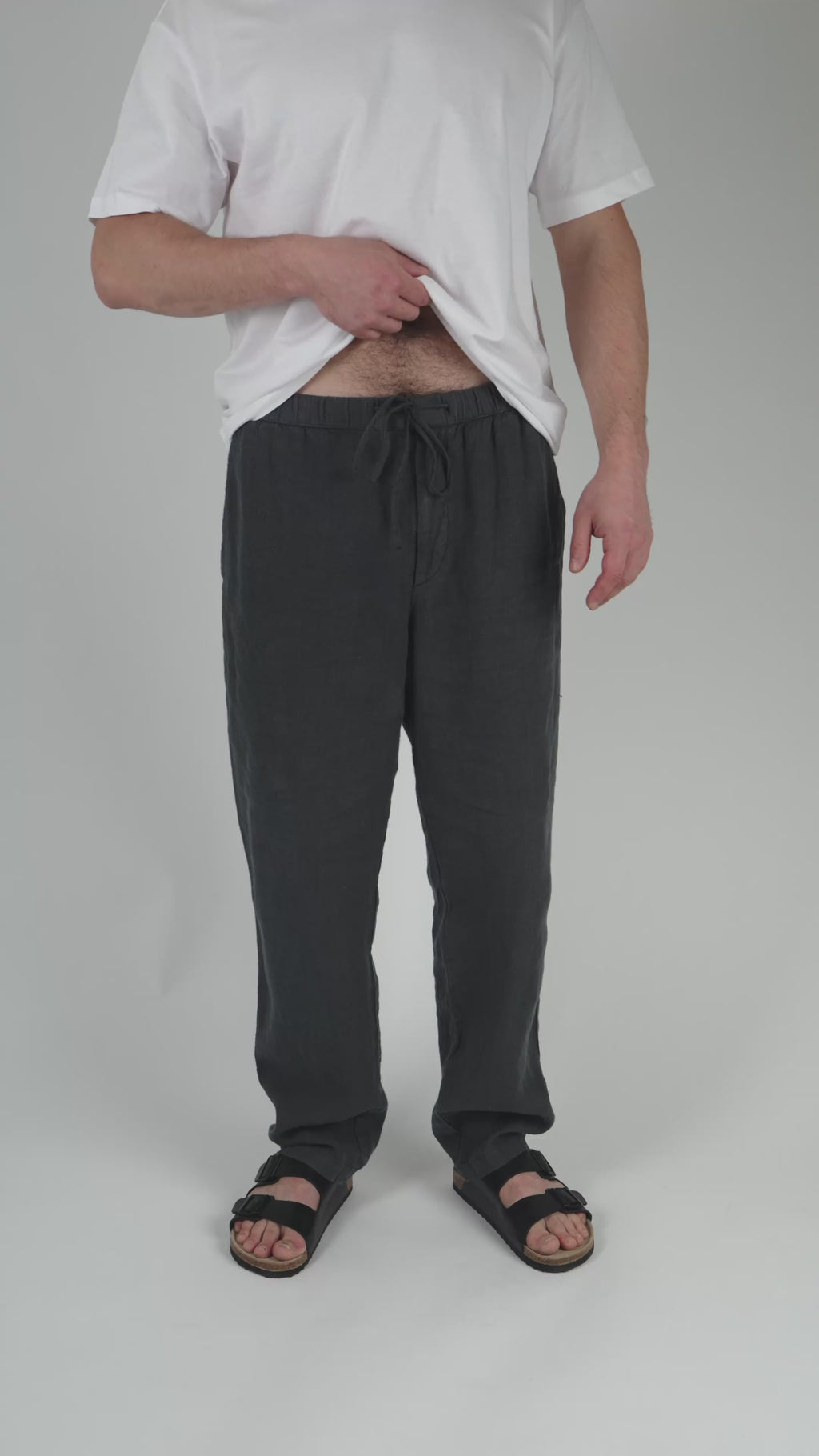 Leinenhose Herren Cozy Anthrazit