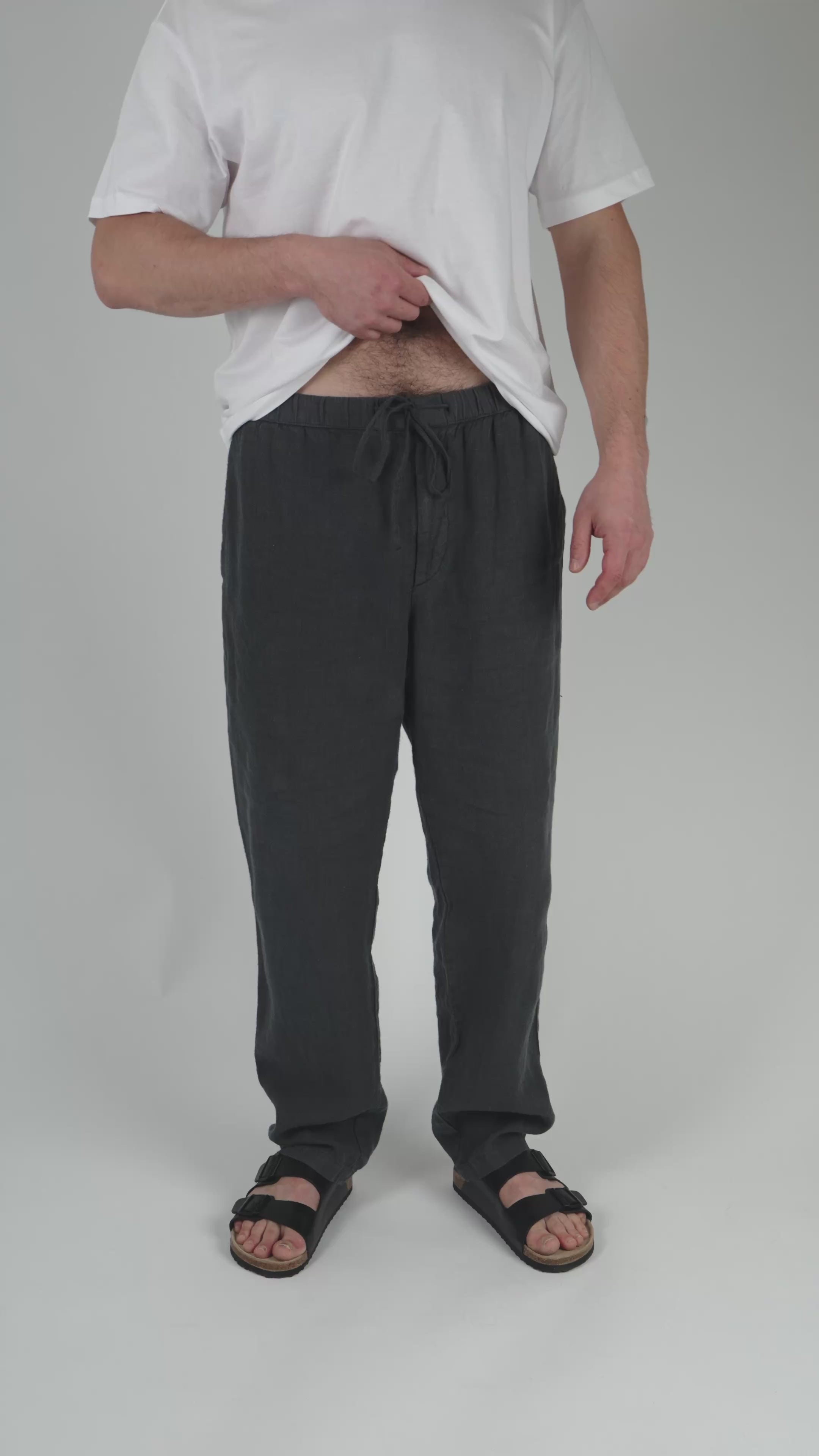 Leinenhose Herren Cozy Anthrazit