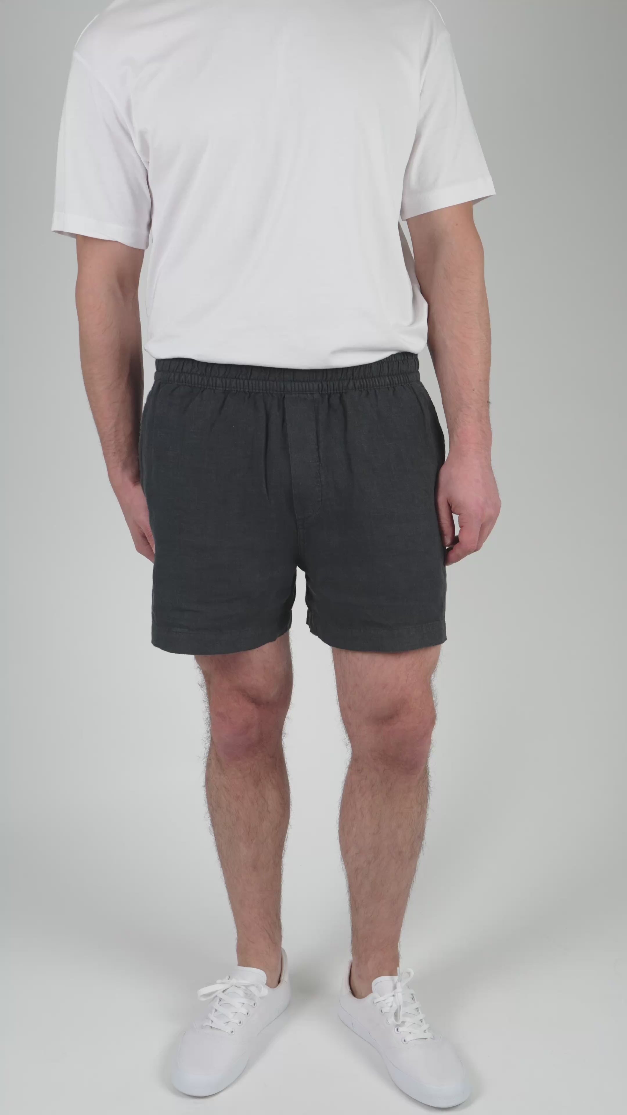 Leinen Shorts Herren Cozy Anthrazit
