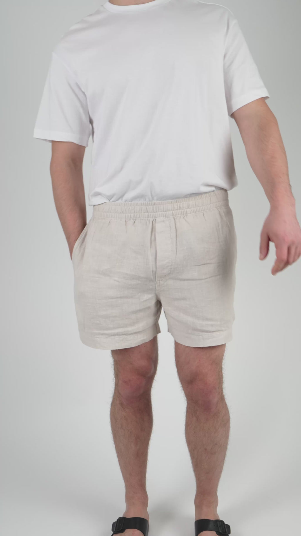 Leinen Shorts Herren Sand