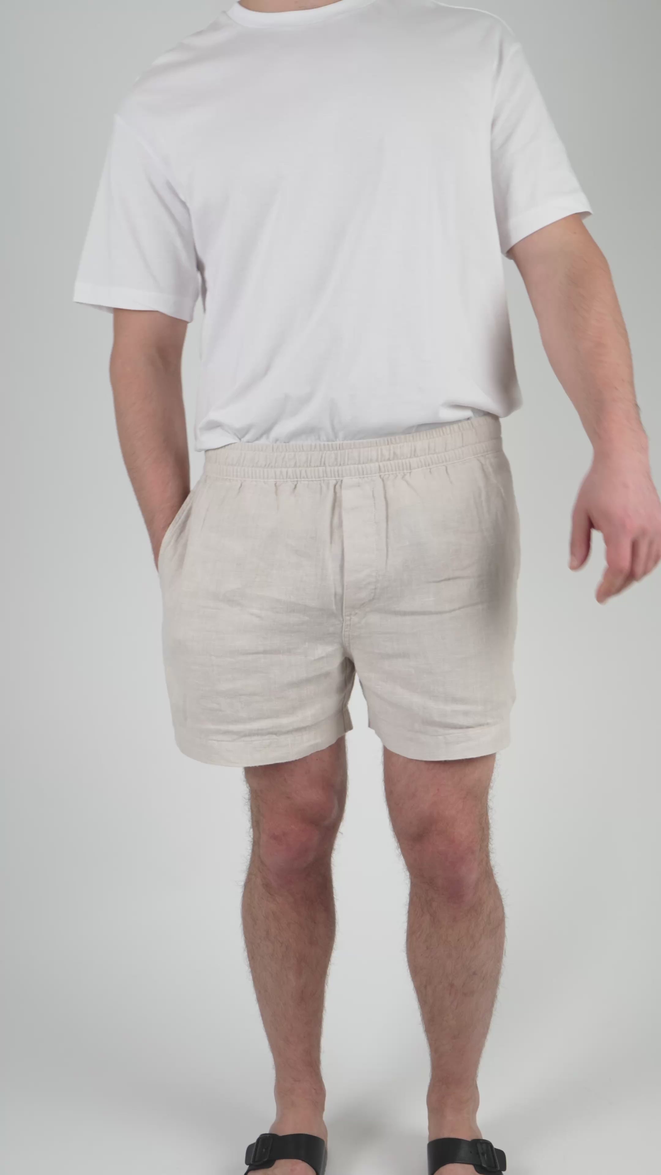 Leinen Shorts Herren Sand