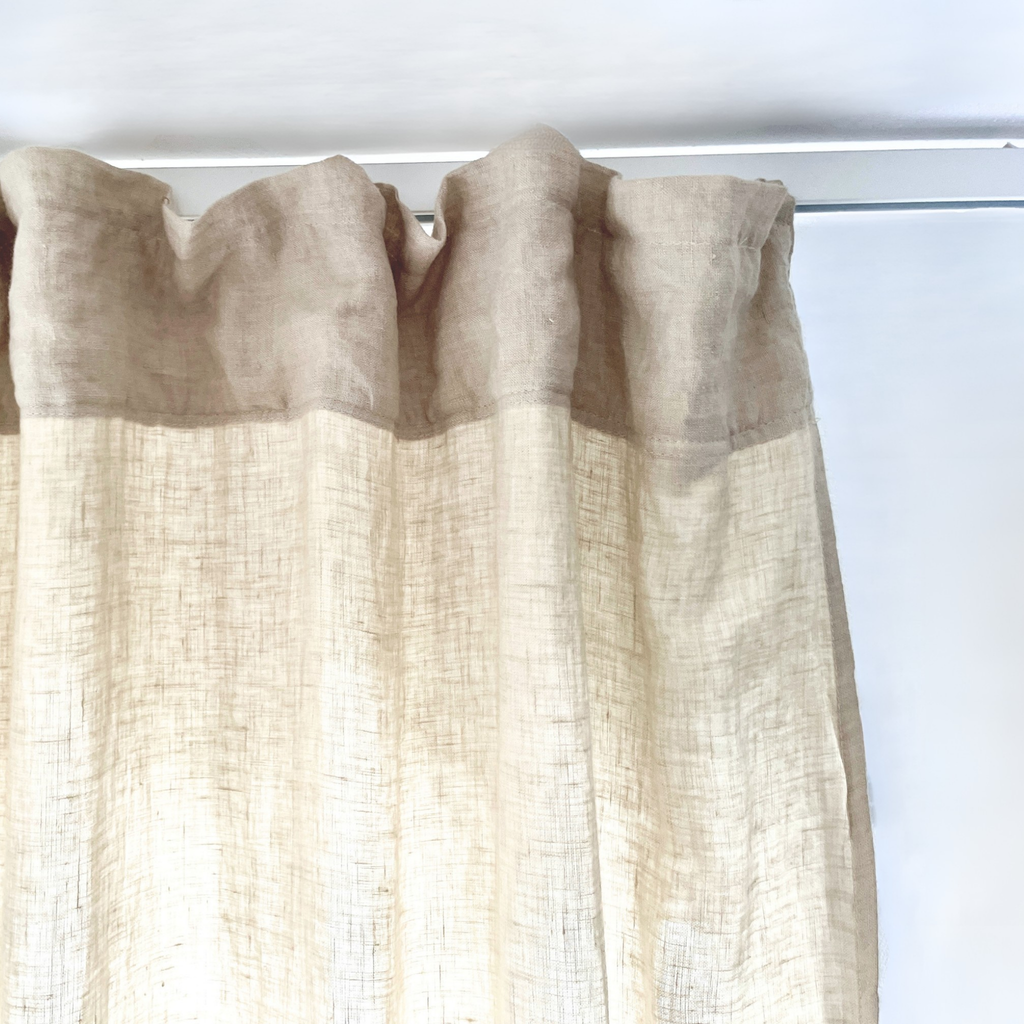 Leinen-Vorhang beige von LEINEREI - Premium Leinen, made in Europe. 100% gewaschenes Leinen mit Soft-Touch Finish.