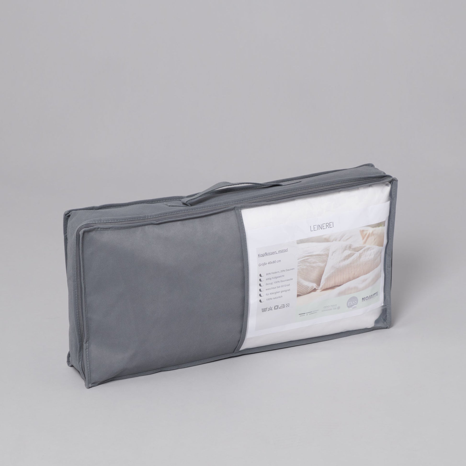 Daunen-Kopfkissen 40x80 cm Medium LEINEREI